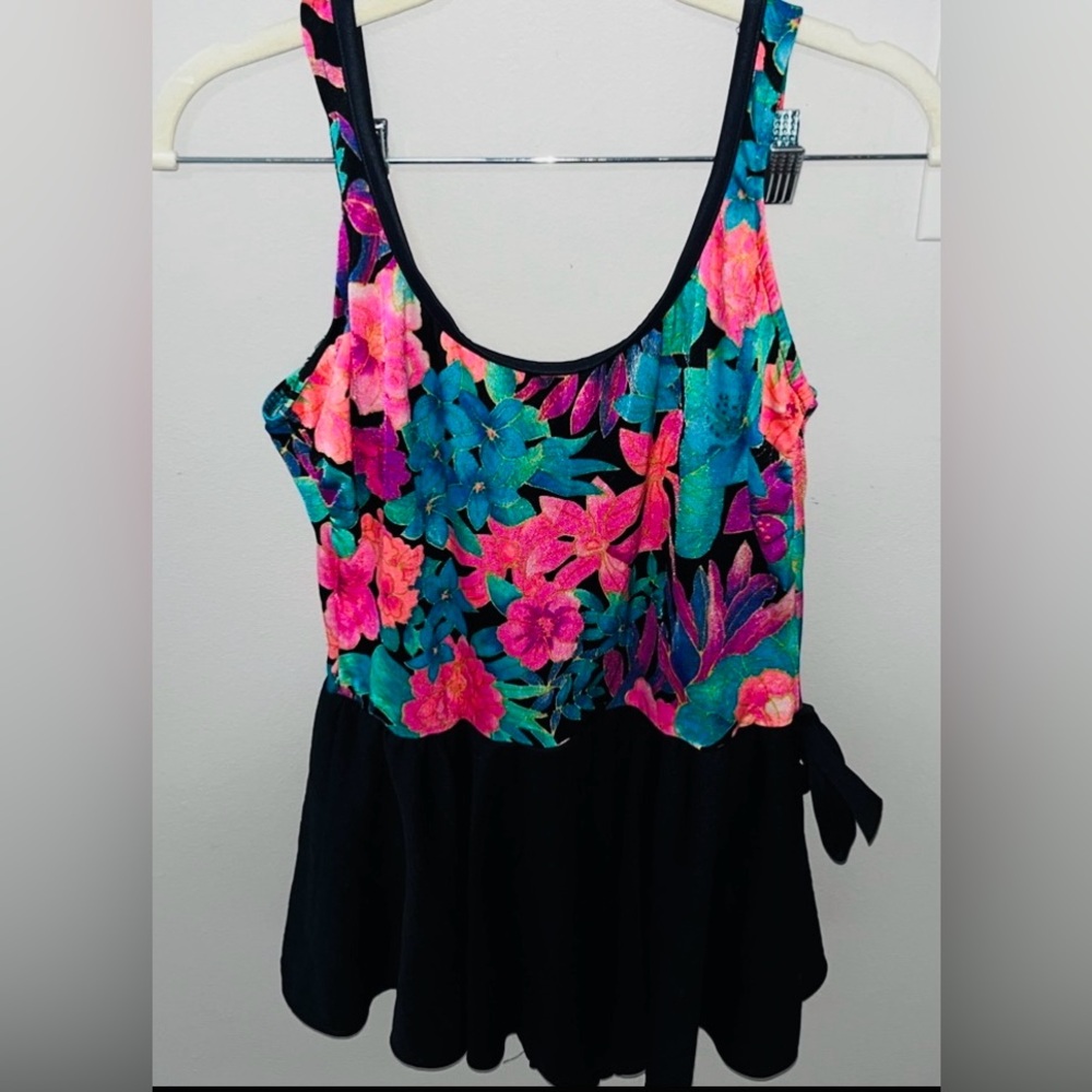 Vintage 90s Active Spirit Floral One Piece Swim Suit Large